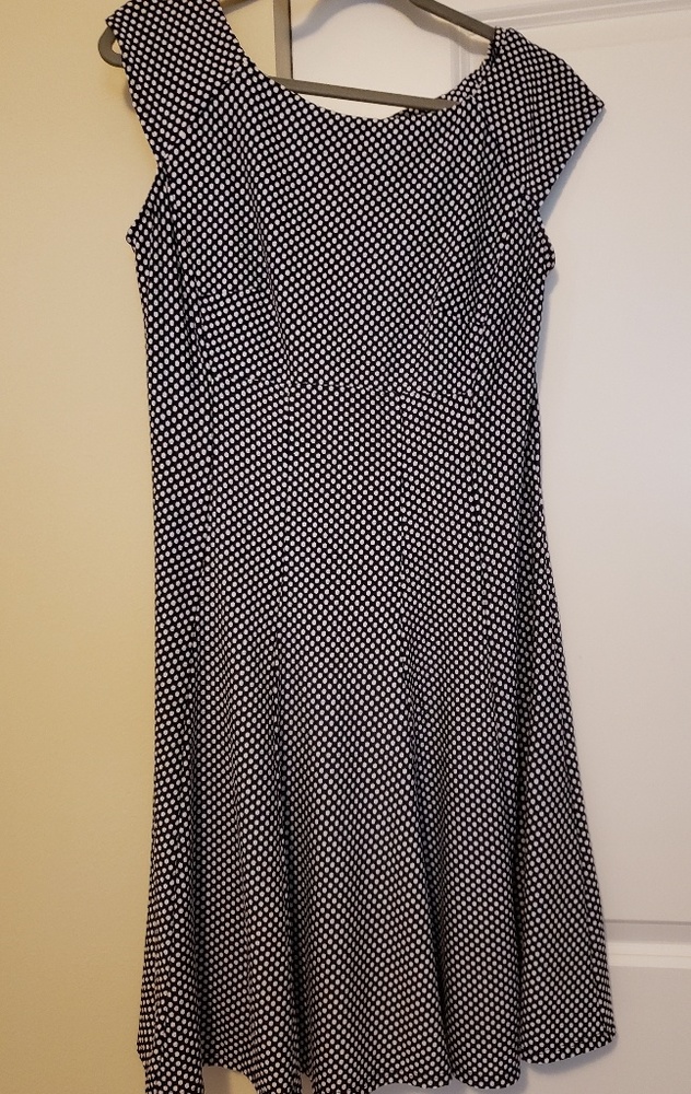 Sassy Navy/white polka dot dress. Size 12